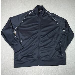 Solaris Men XL Black Long Sleeve Zip Front Performance Jacket Lightweight Active